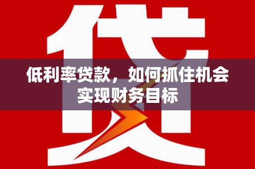 洞口低利率贷款，如何抓住机会实现财务目标