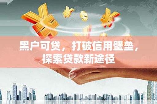 洞口黑户可贷，打破信用壁垒，探索贷款新途径