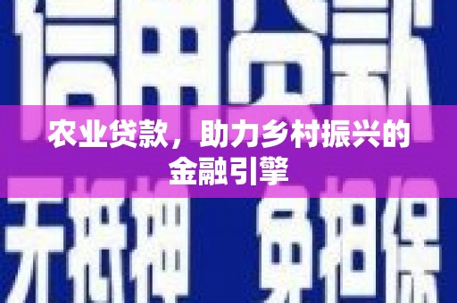 洞口农业贷款，助力乡村振兴的金融引擎