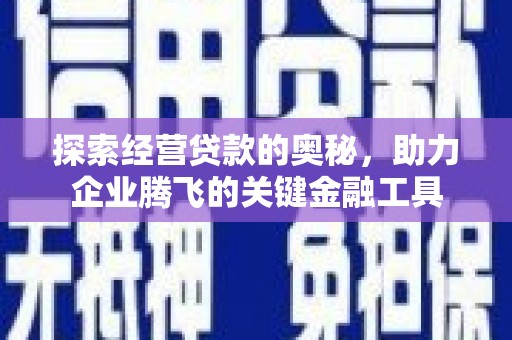洞口探索经营贷款的奥秘，助力企业腾飞的关键金融工具