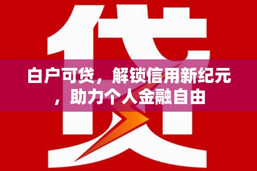 洞口白户可贷，解锁信用新纪元，助力个人金融自由