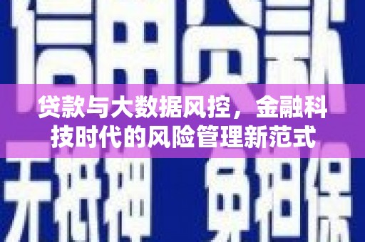洞口贷款与大数据风控，金融科技时代的风险管理新范式