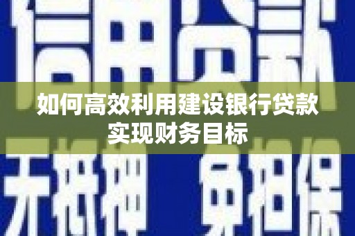洞口如何高效利用建设银行贷款实现财务目标