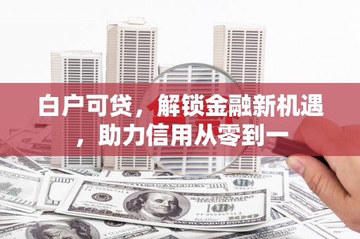 洞口白户可贷，解锁金融新机遇，助力信用从零到一