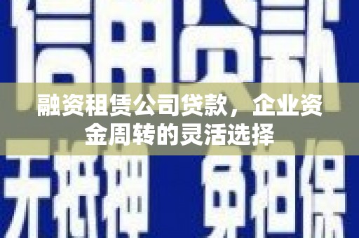 洞口融资租赁公司贷款，企业资金周转的灵活选择