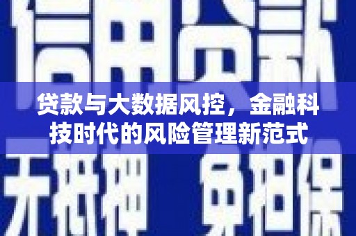 洞口贷款与大数据风控，金融科技时代的风险管理新范式