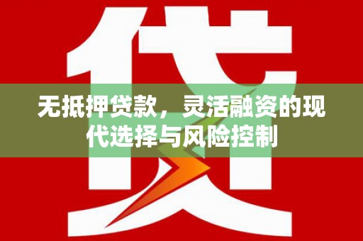 洞口无抵押贷款，灵活融资的现代选择与风险控制
