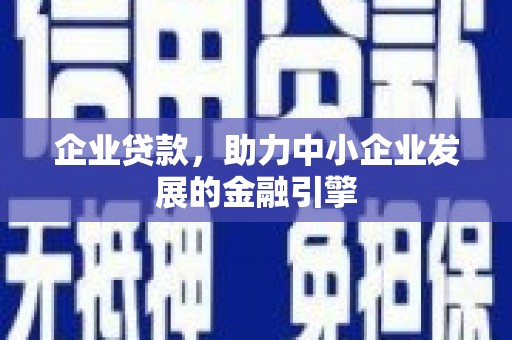 洞口企业贷款，助力中小企业发展的金融引擎