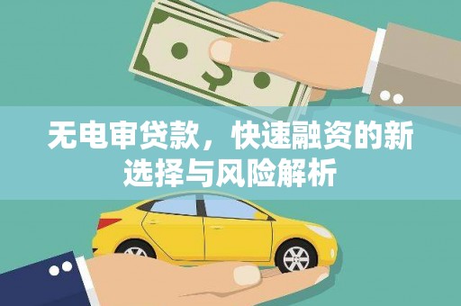 洞口无电审贷款，快速融资的新选择与风险解析