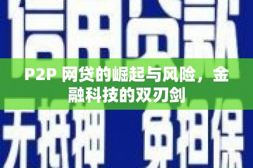 洞口P2P 网贷的崛起与风险，金融科技的双刃剑