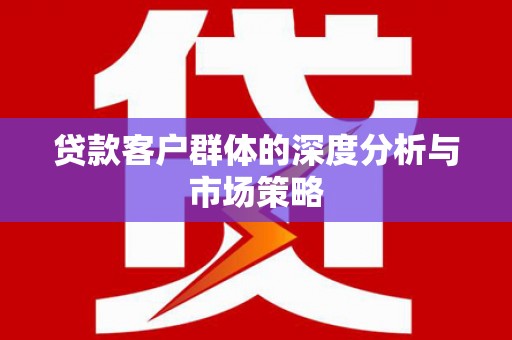 洞口贷款客户群体的深度分析与市场策略