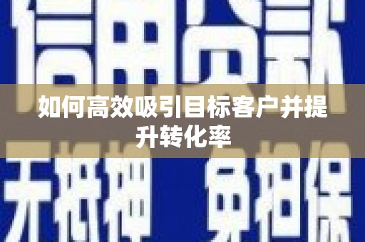 洞口如何高效吸引目标客户并提升转化率