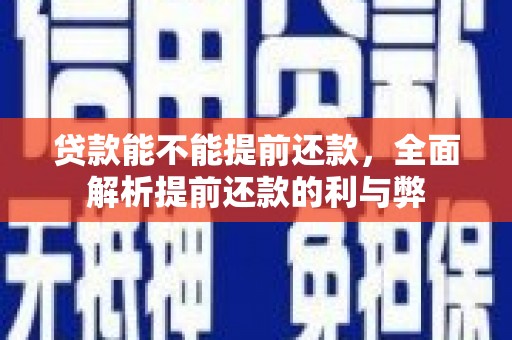 洞口贷款能不能提前还款，全面解析提前还款的利与弊