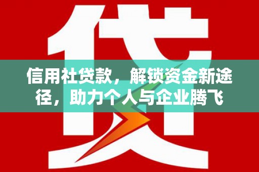 洞口信用社贷款，解锁资金新途径，助力个人与企业腾飞